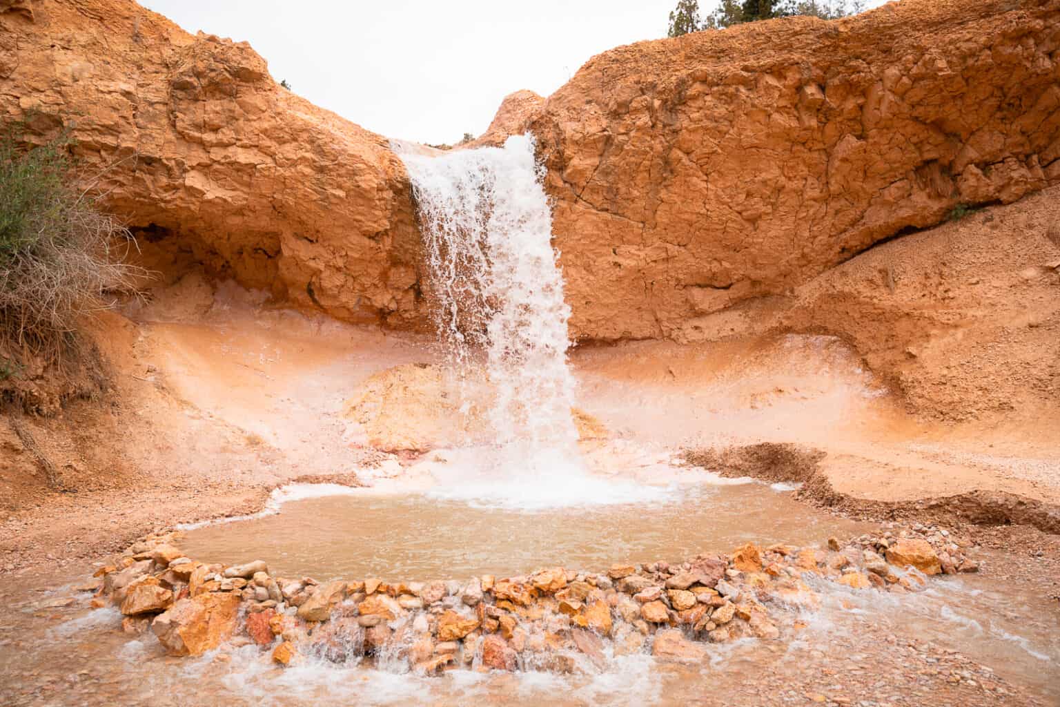 Waterfall in mossy canyon